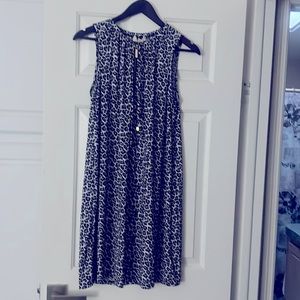 Leopard Print Michael Kors Drawstring Collar Dress Size Large NWOT
